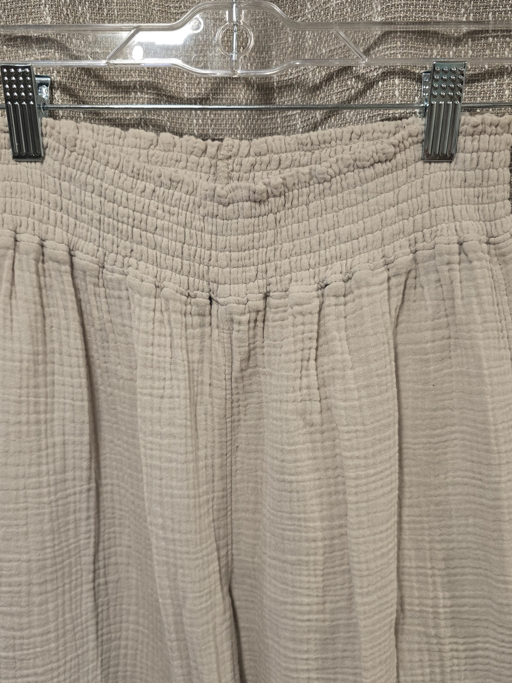 Industry - Wide Leg Breezy Gauze Pants in Light Beige - Picture 2 of 5